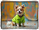 Chihuahua, Pies, Język, Kurtka, Grafika