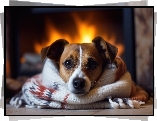 Pies, Mordka, Koc, Kominek, Jack Russell terrier